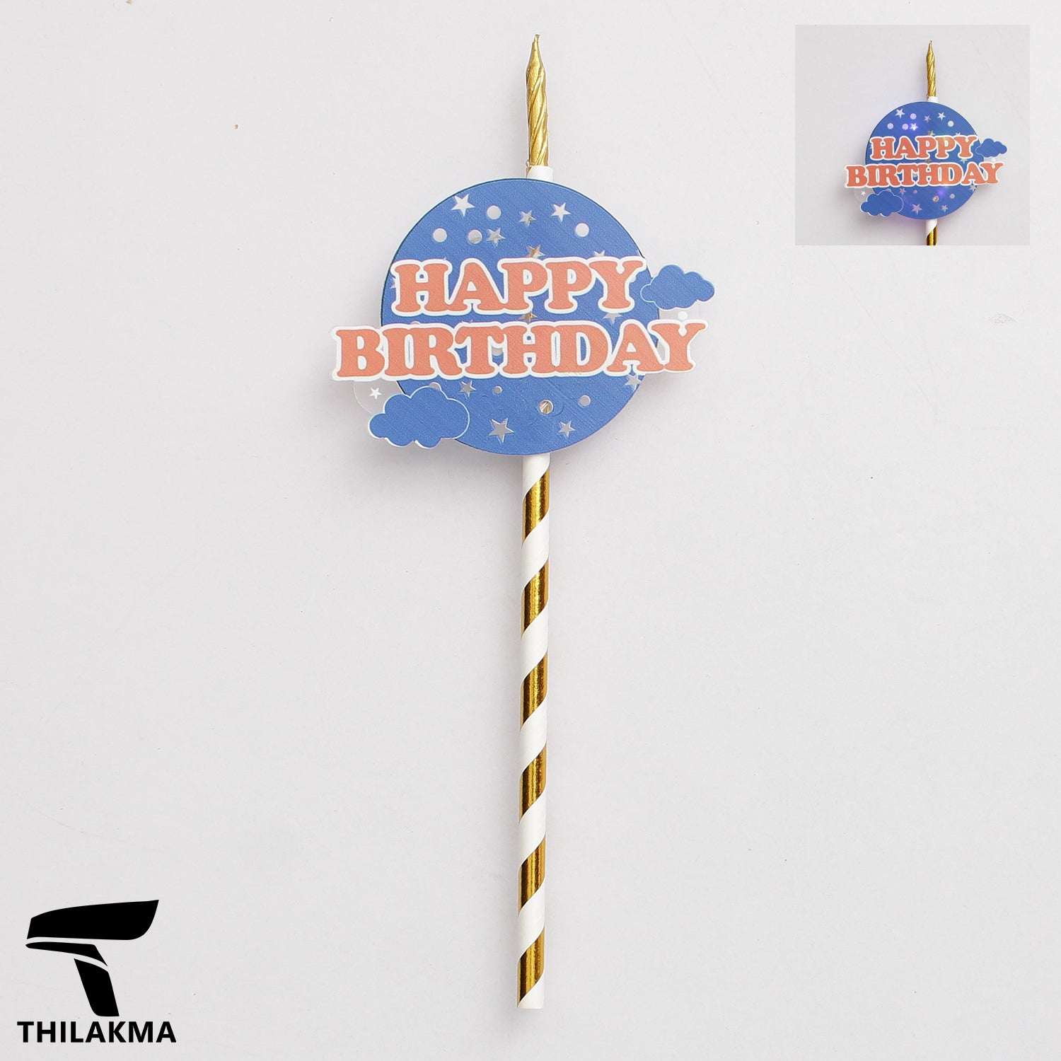 Light Up Birthday Cake Candle & Topper
