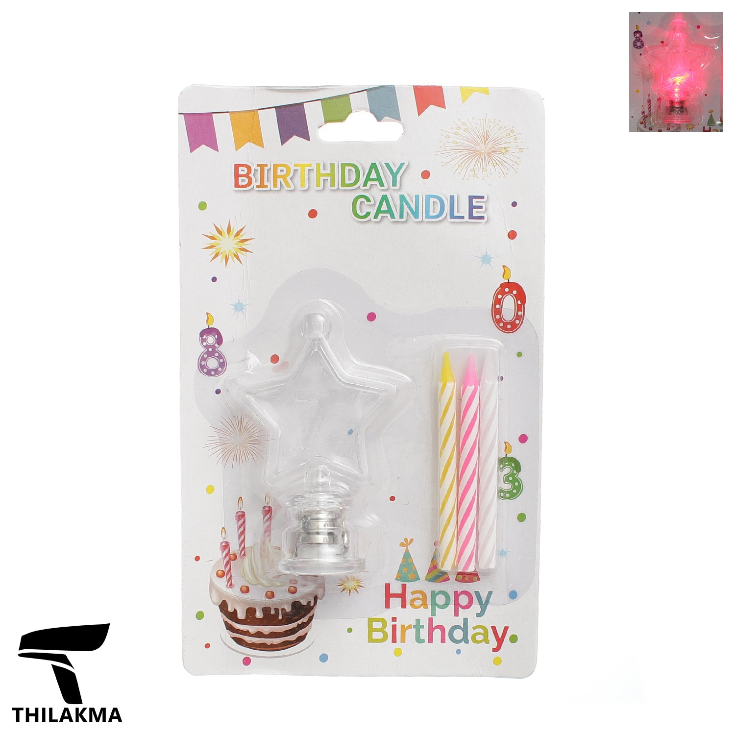 Light Up Birthday Candle Set - Number 7