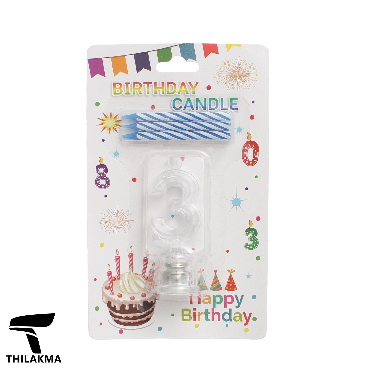 Light Up Birthday Candle Set - Number 3
