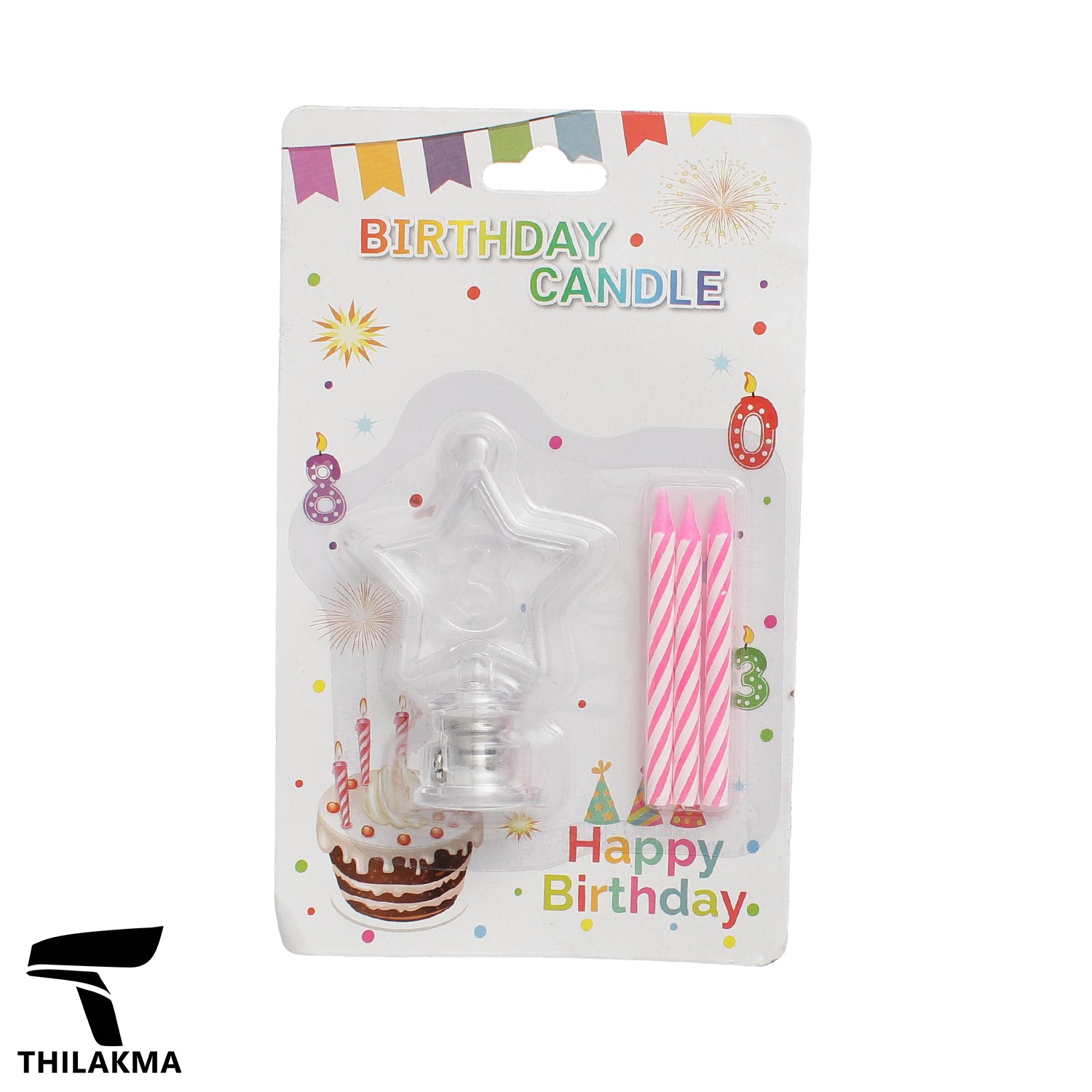 Light Up Birthday Candle Set - Number 3