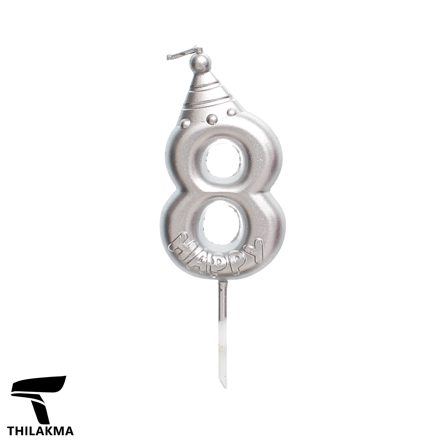 Metallic Birthday Number Candle - 8