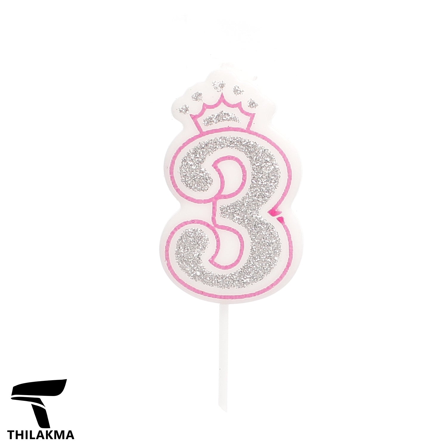 Glitter Birthday Number Candle - 3