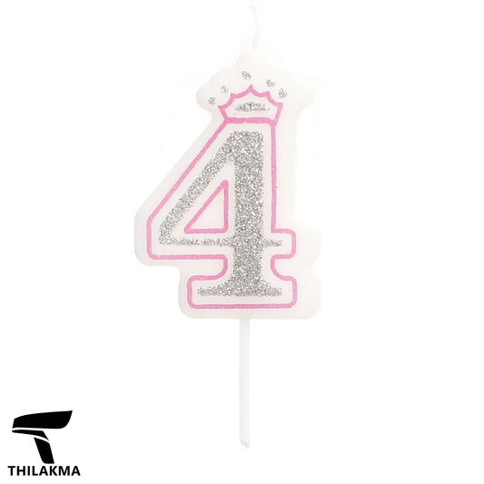 Glitter Birthday Number Candle - 4