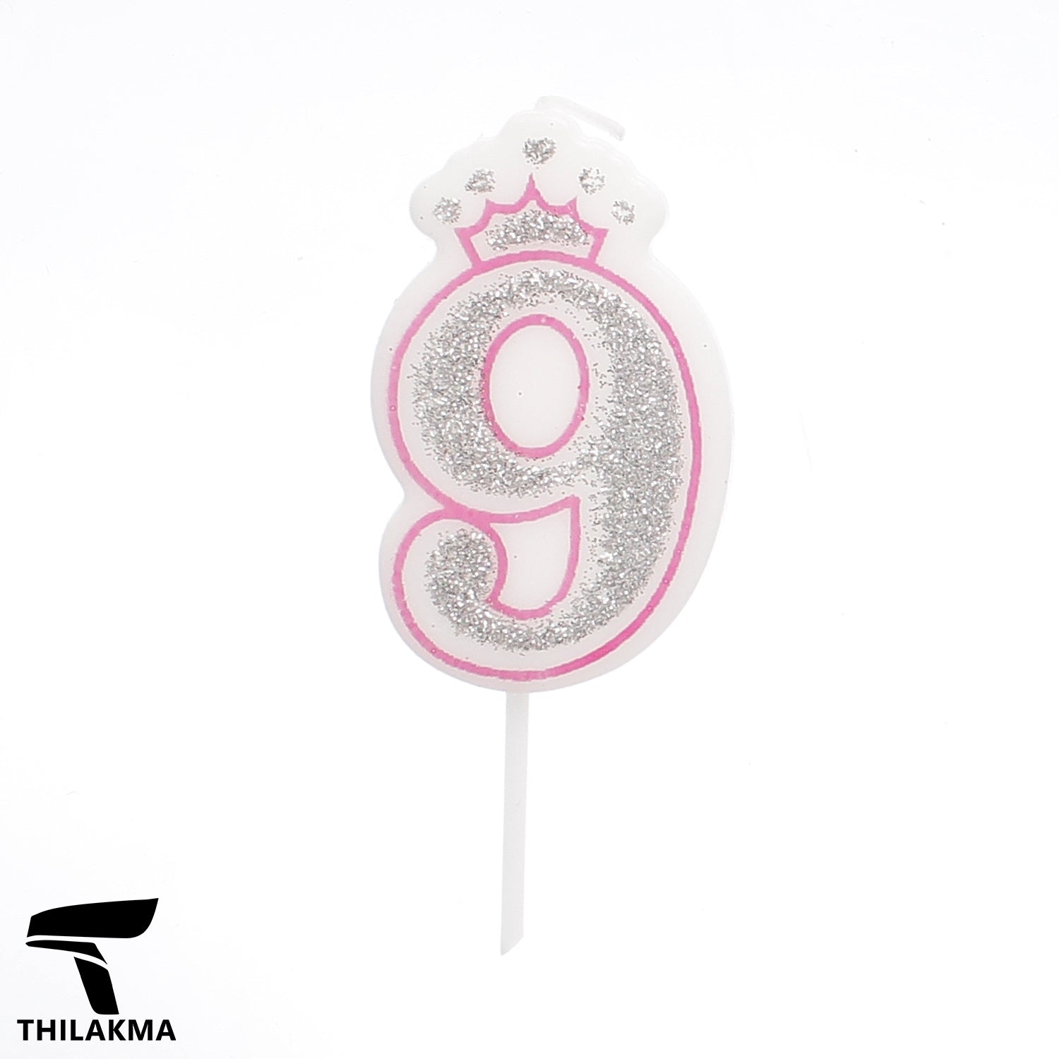 Glitter Birthday Number Candle - 9