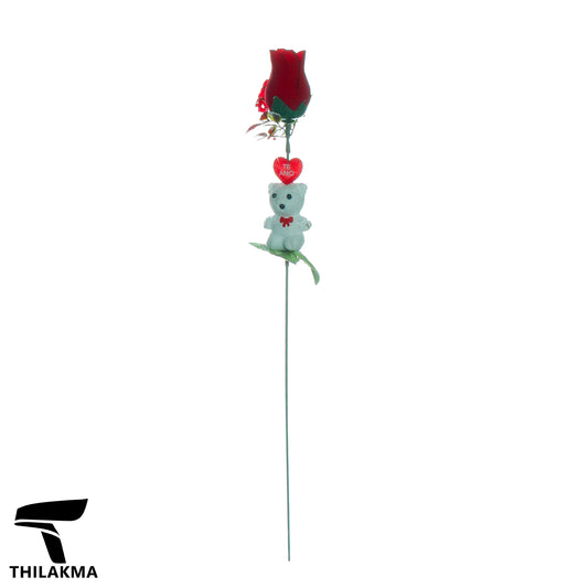 Artificial Rose Flower with Bear