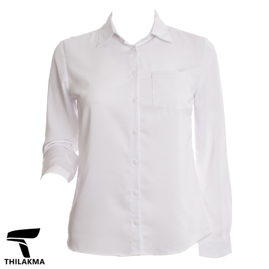 Ladies White Shirt Blouse / Button Up Formal Top