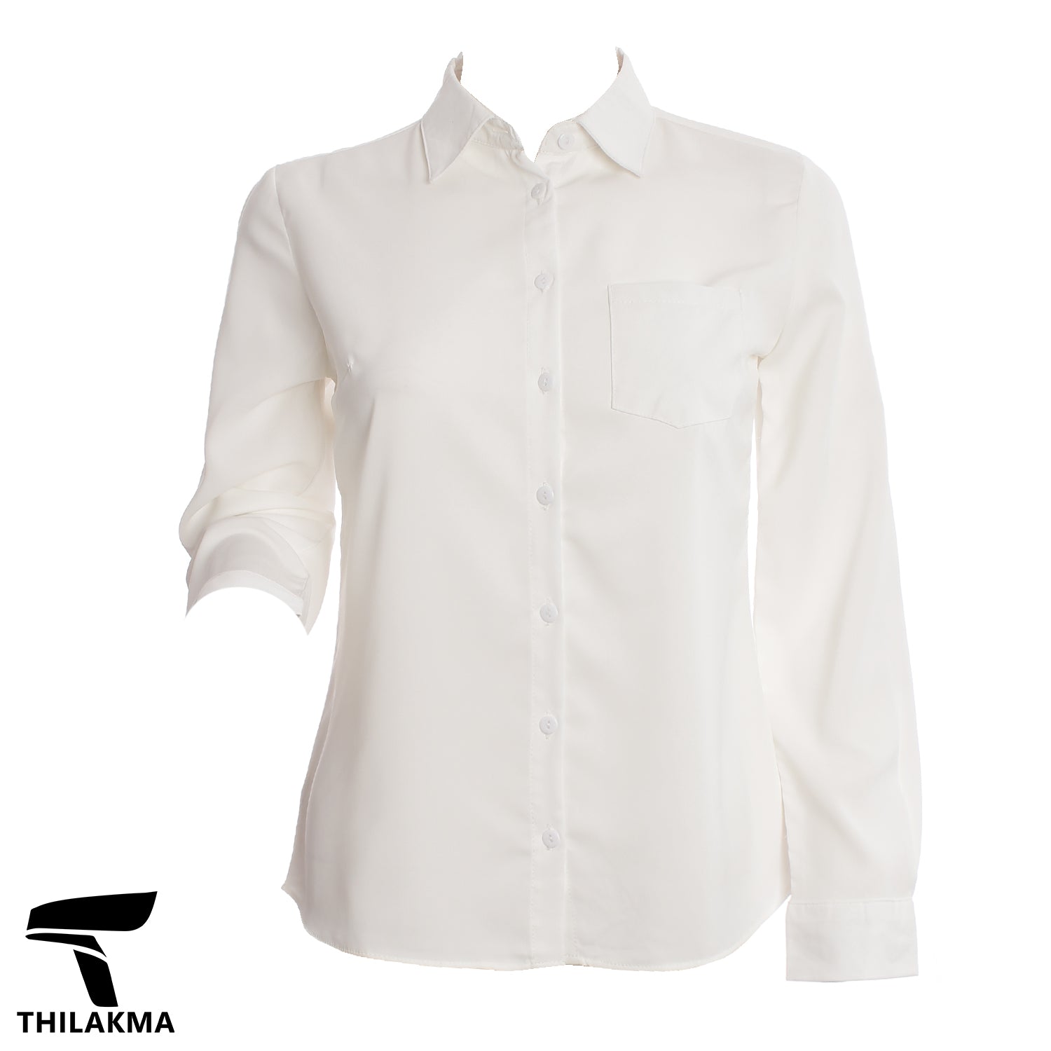 Ladies White Shirt Blouse / Button Up Formal Top