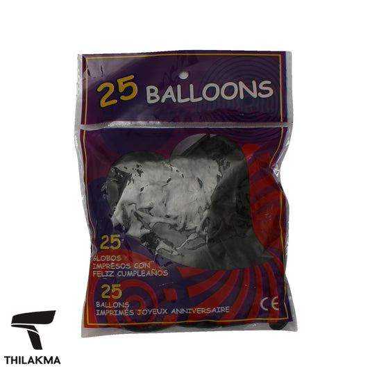 25Pcs Metallic Balloon Set - Black