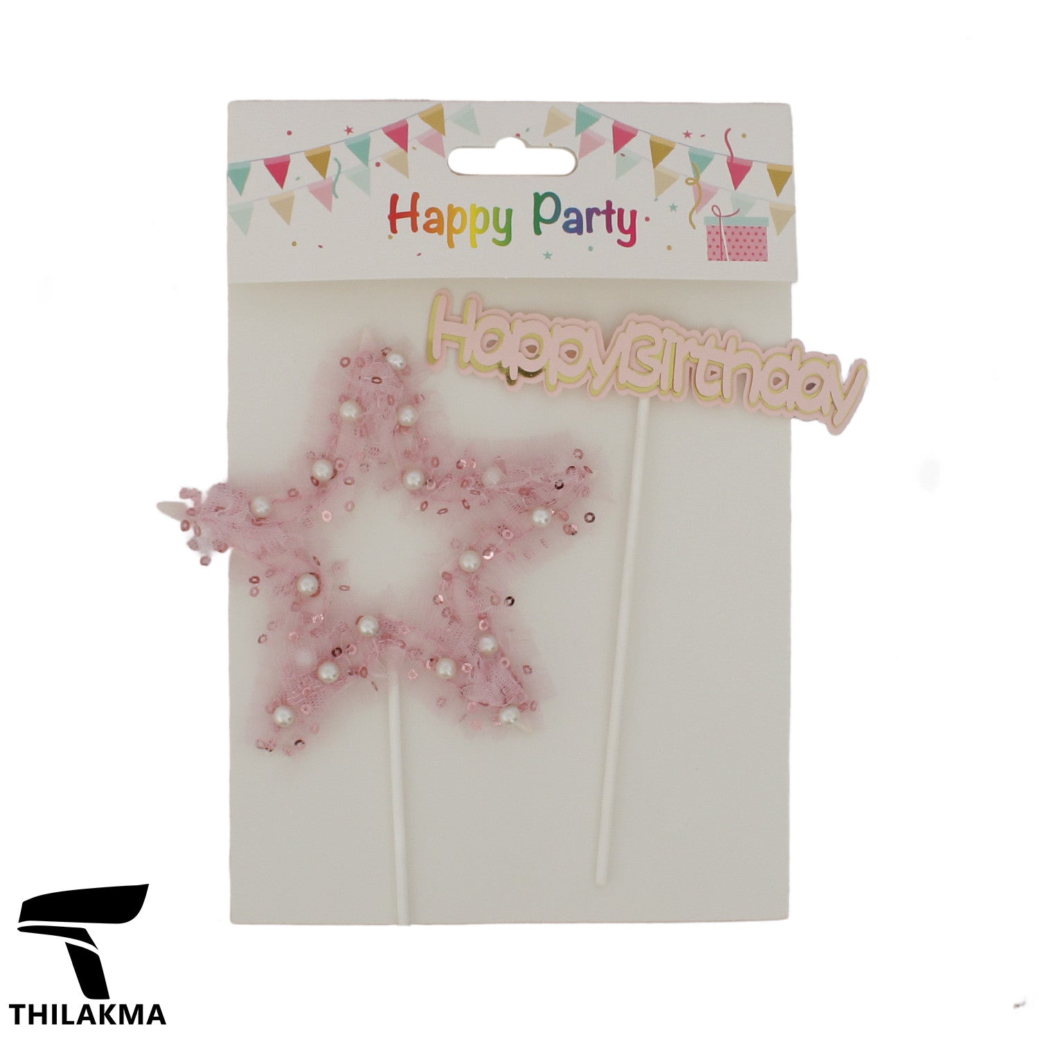 Happy Birthday Cake Topper with Star