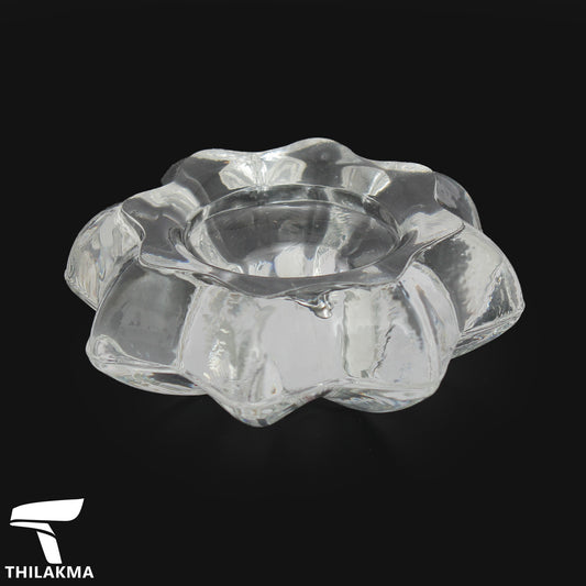 Glass Flower Shaped Tea Candle Holder