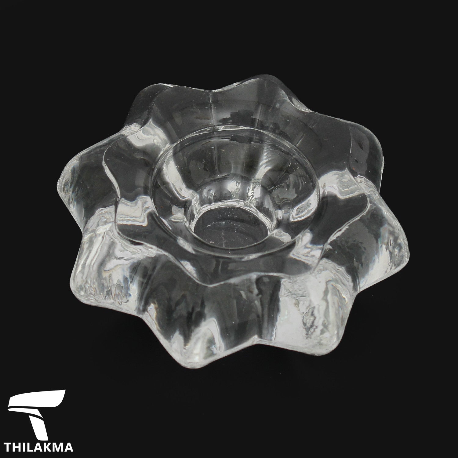 Glass Flower Shaped Tea Candle Holder