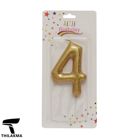 Shiny Number Candle - 4