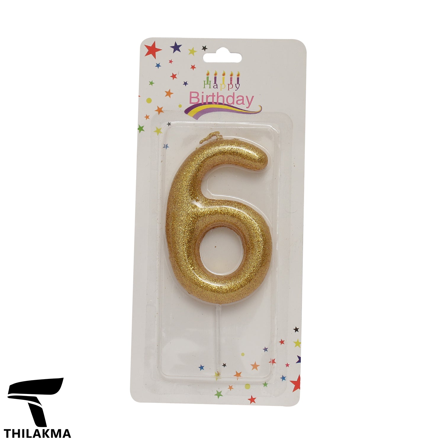 Shiny Number Candle - 6