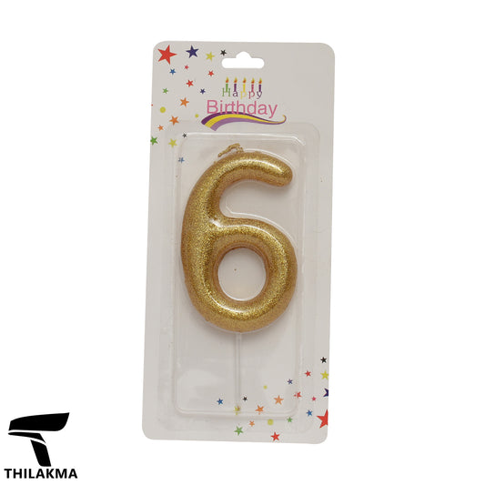 Shiny Number Candle - 6
