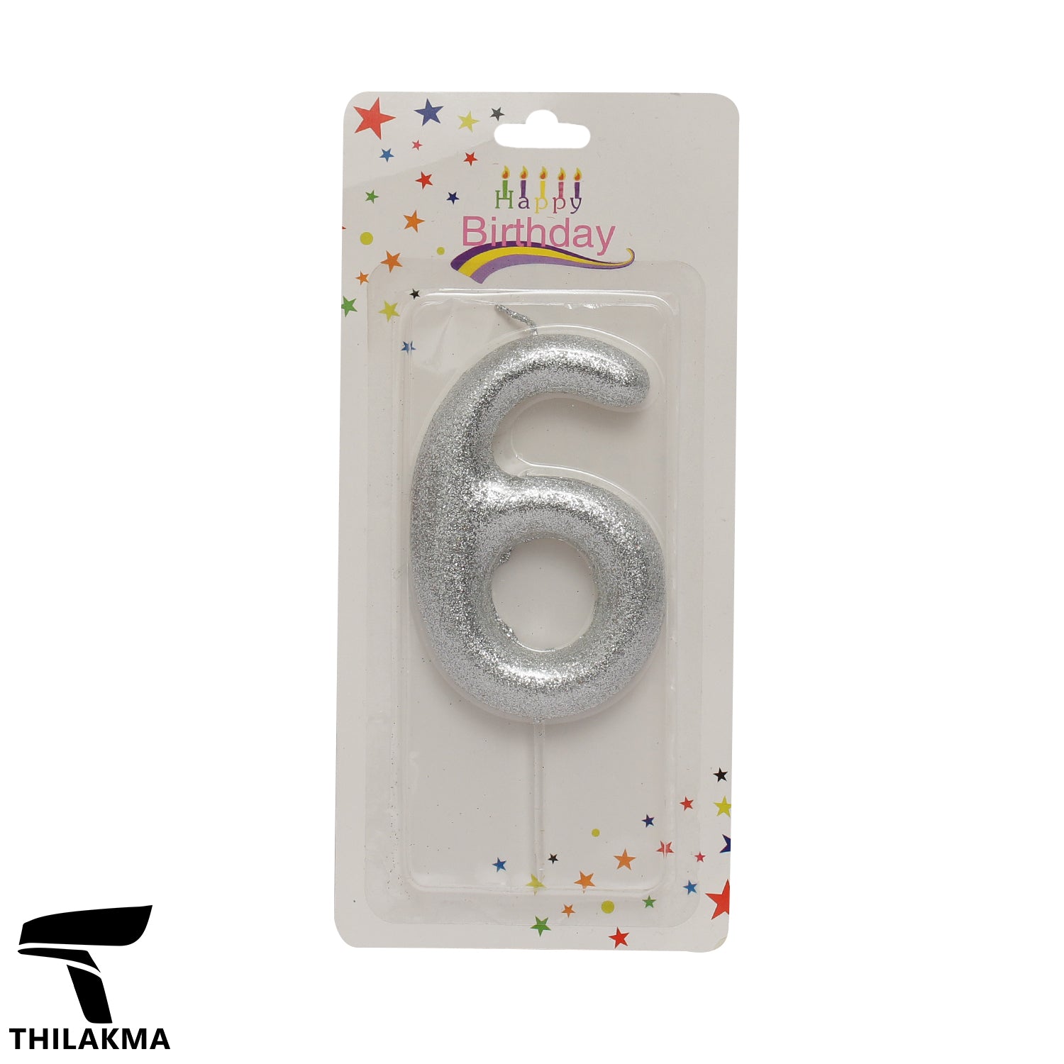 Shiny Number Candle - 6