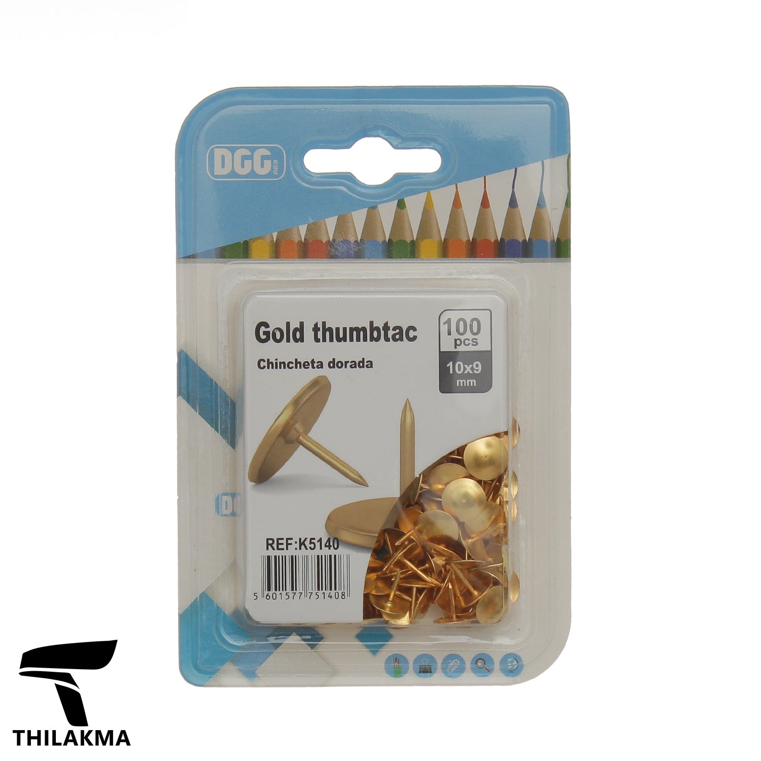 Gold Thumbtack - 10*9MM/100Pcs