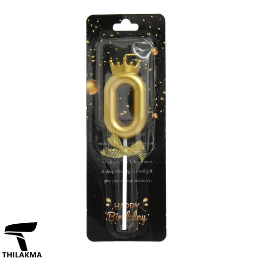 Shiny Number Candle - 0