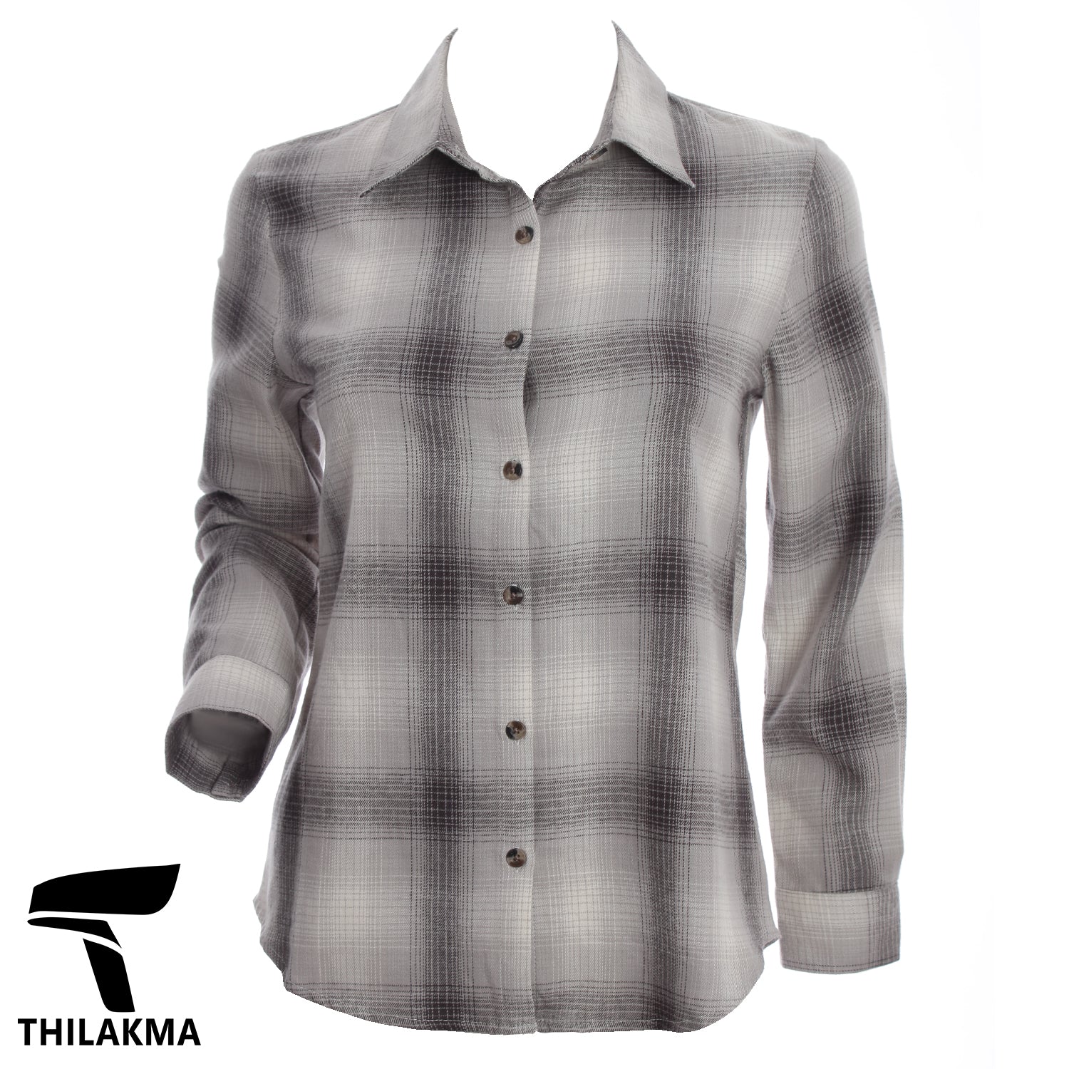 Ladies Check Shirt / Button Up Formal Top