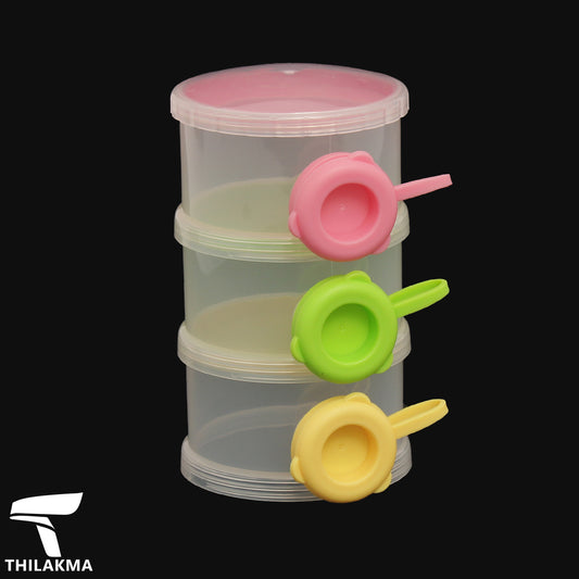 Portable Baby Milk Powder Storage Container - 3 Layers
