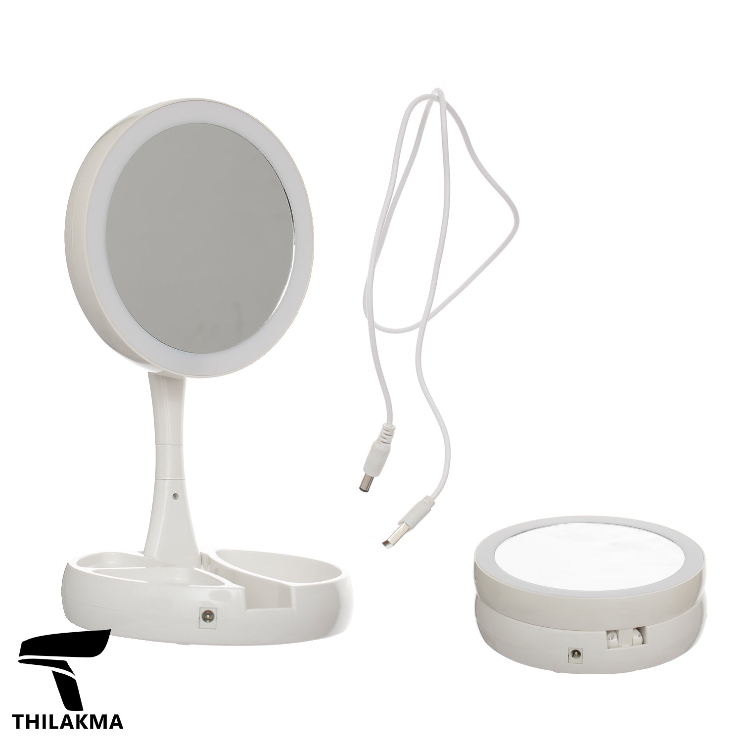 Foldable LED Mirror with 10 X Magnification