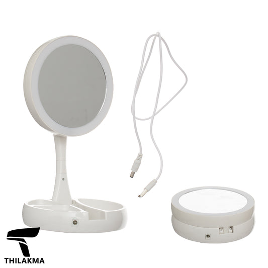 Foldable LED Mirror with 10 X Magnification