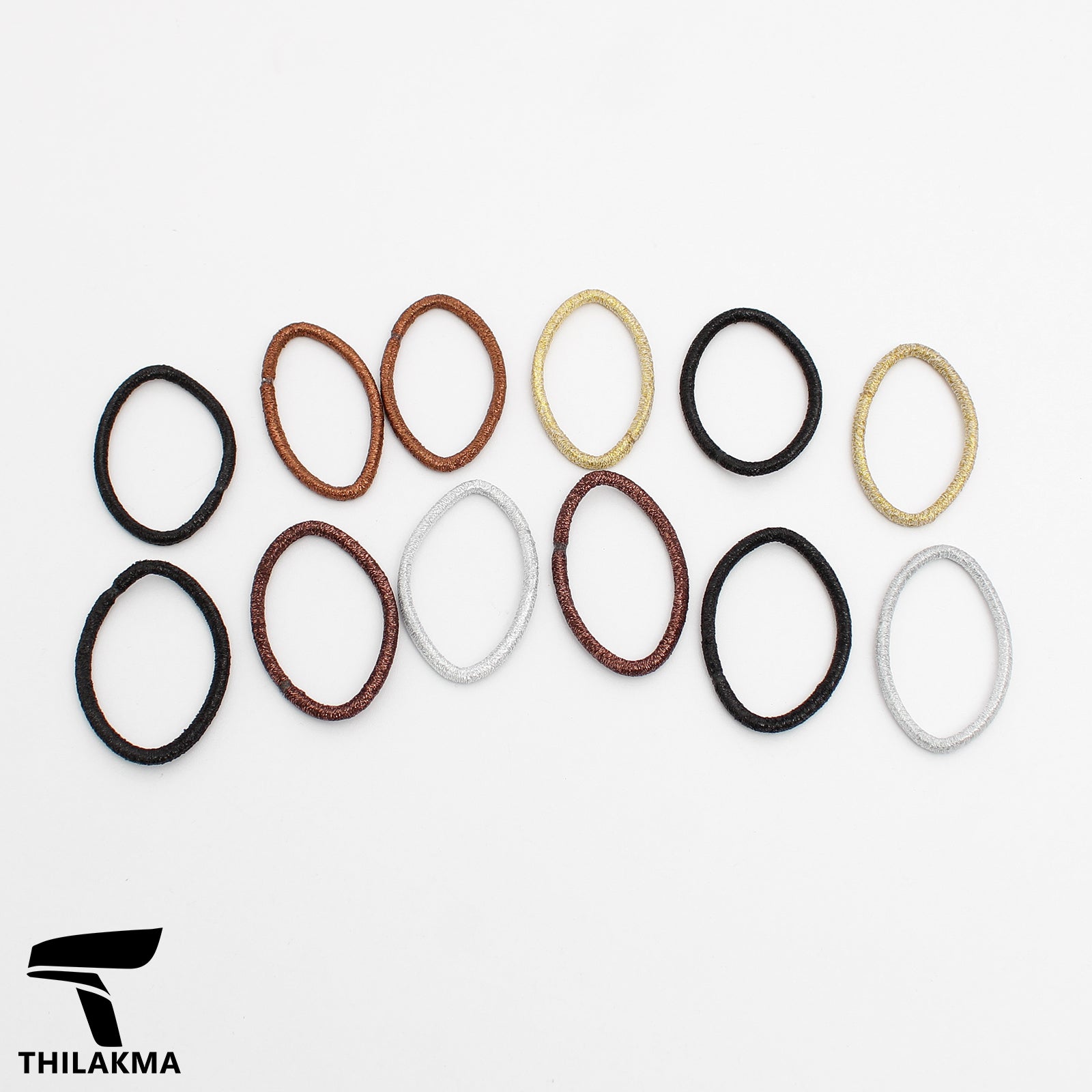 Shiny Hair Tie Set - 12 pcs