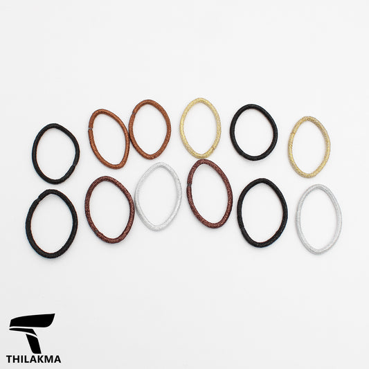Shiny Hair Tie Set - 12 pcs