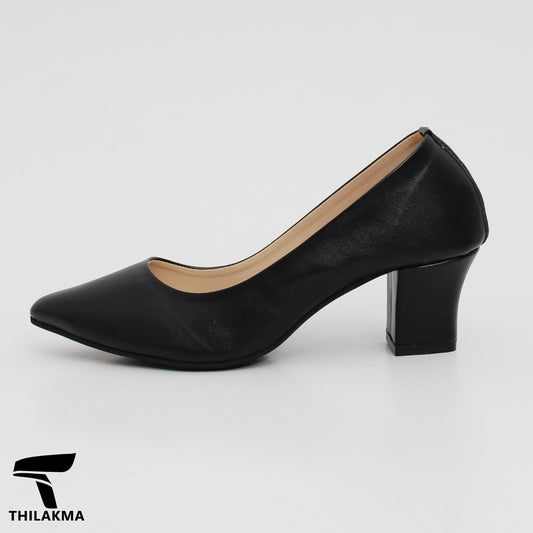 Ladies Block Heel Black Shoe
