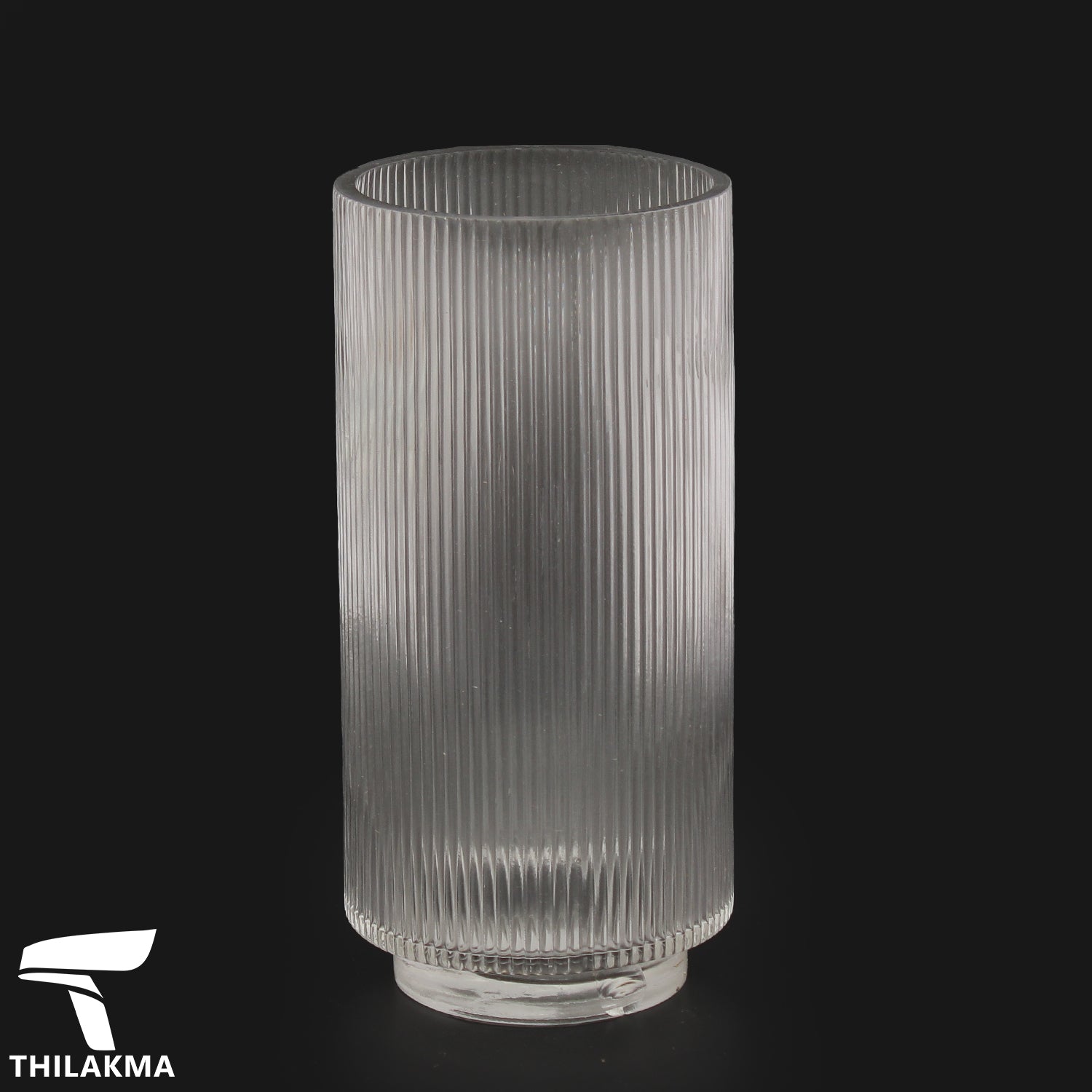 Decorative Cylinder Rib Glass Vase