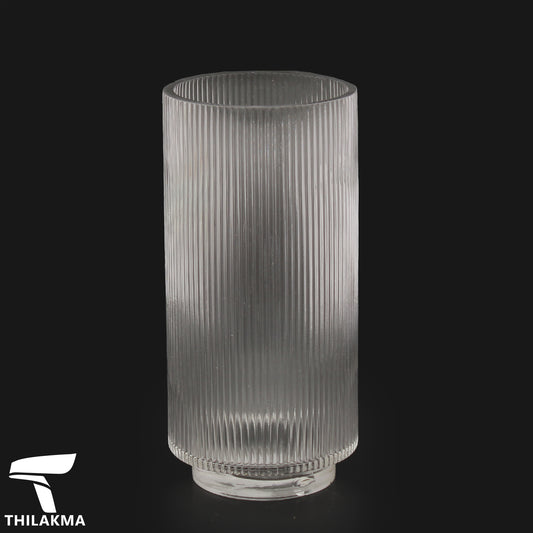 Decorative Cylinder Rib Glass Vase