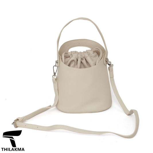 Stylish Solid Color Bucket Bag