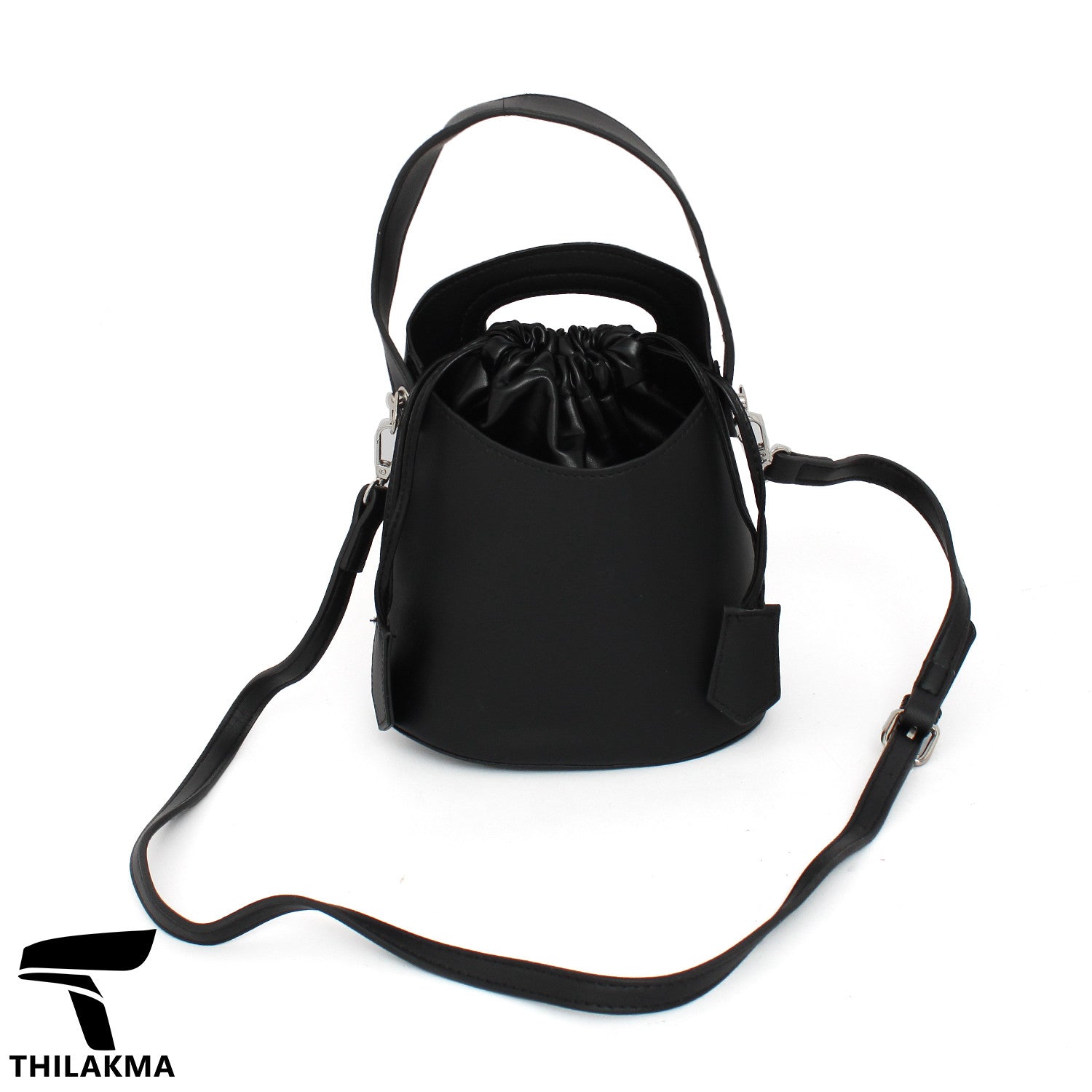Stylish Solid Color Bucket Bag