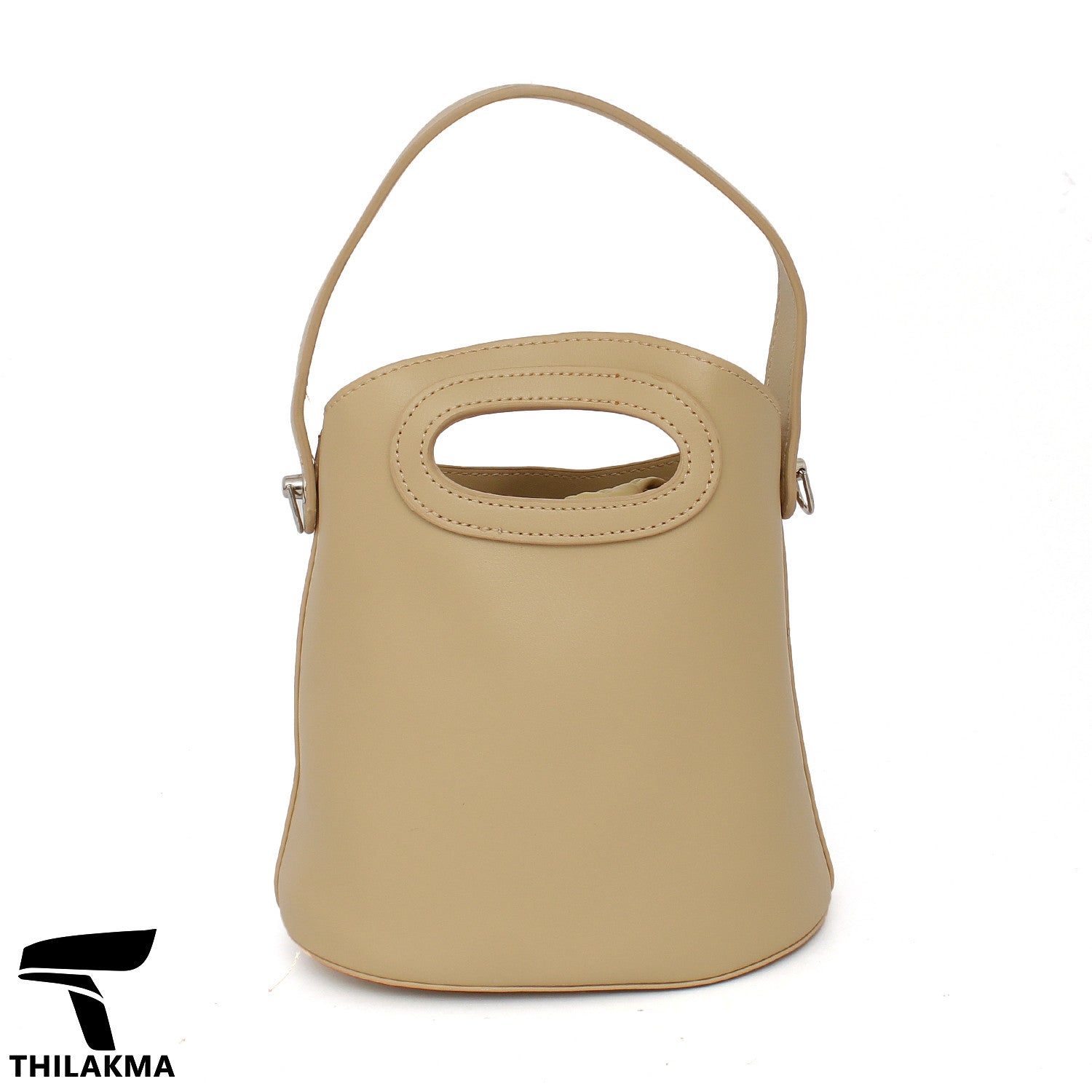 Stylish Solid Color Bucket Bag