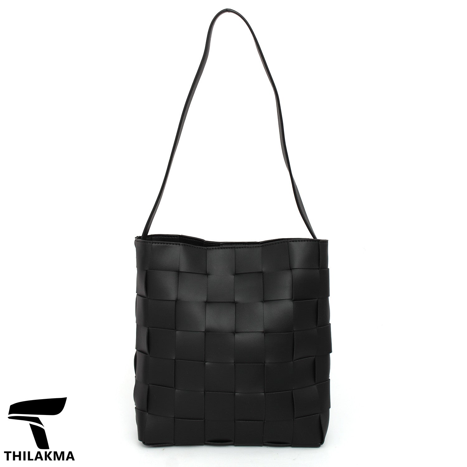 Stylish Woven Shoulder Bag with Pouch