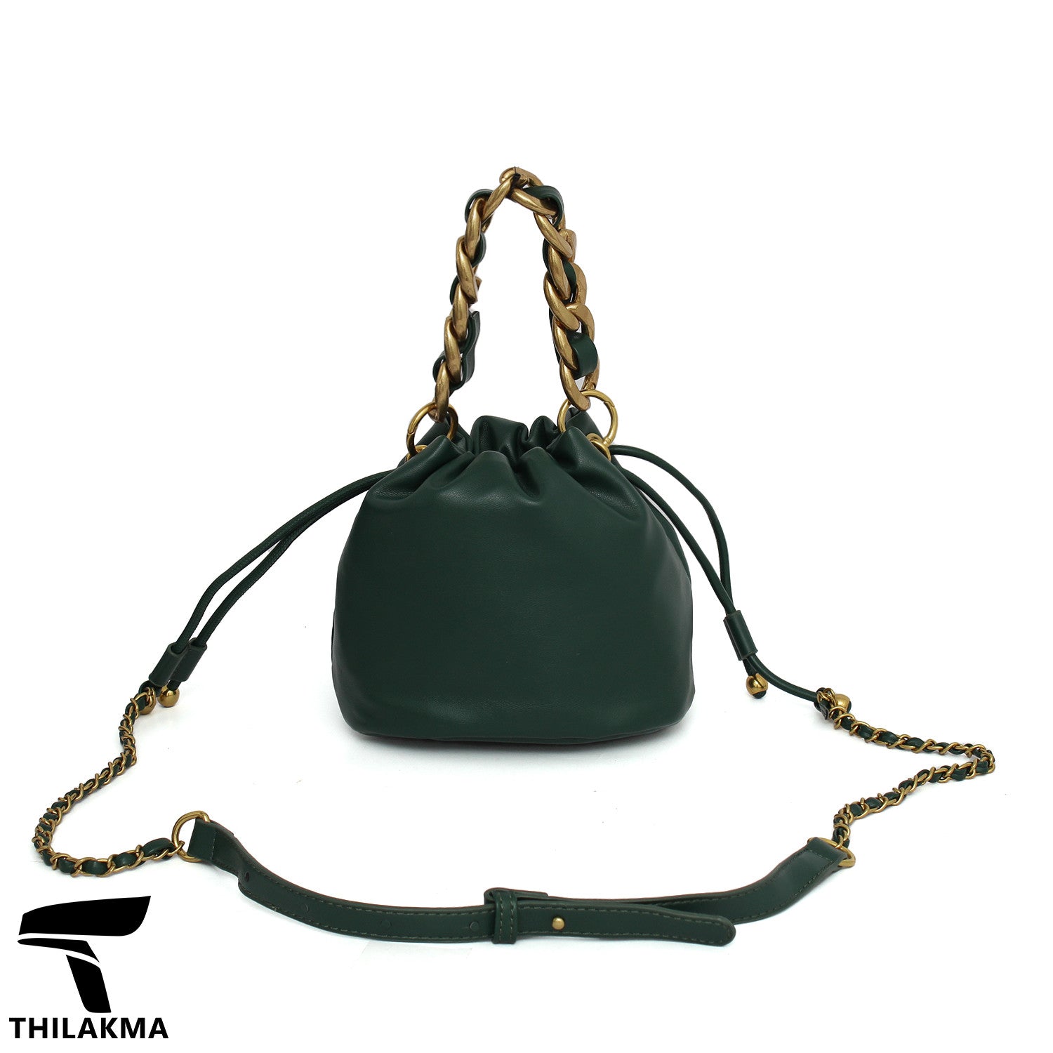 Stylish Solid Color Bucket Bag