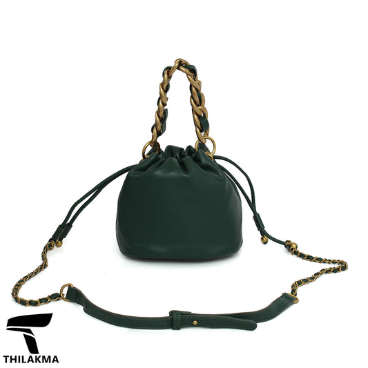 Stylish Solid Color Bucket Bag