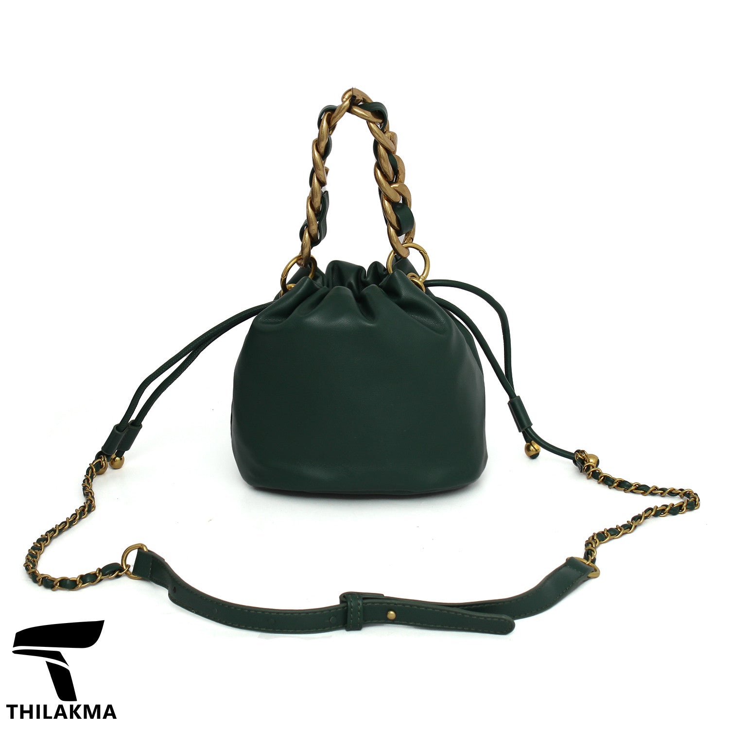 Stylish Solid Color Bucket Bag