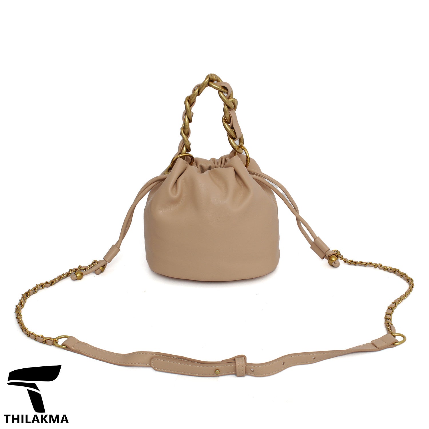 Stylish Solid Color Bucket Bag