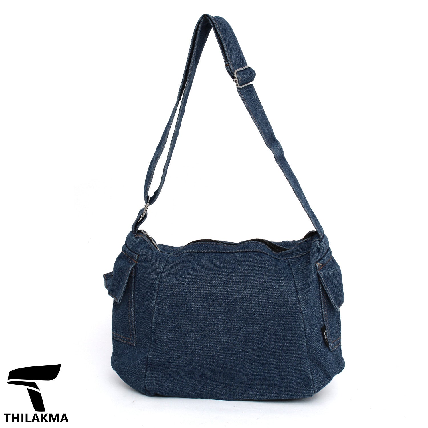 Denim Shoulder Bag with Adjustable Strap