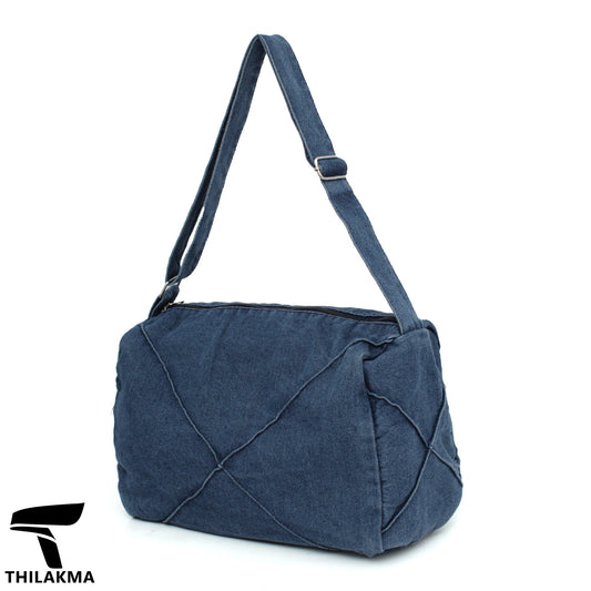 Denim Shoulder Bag with Adjustable Strap