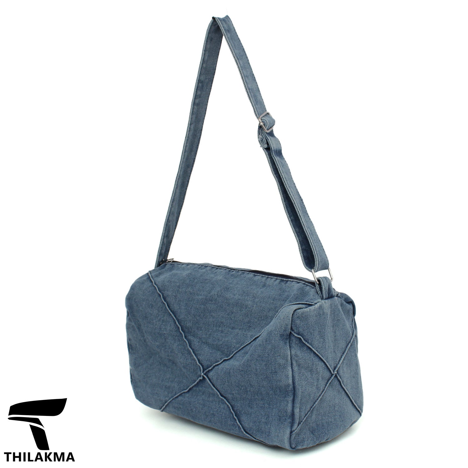 Denim Shoulder Bag with Adjustable Strap