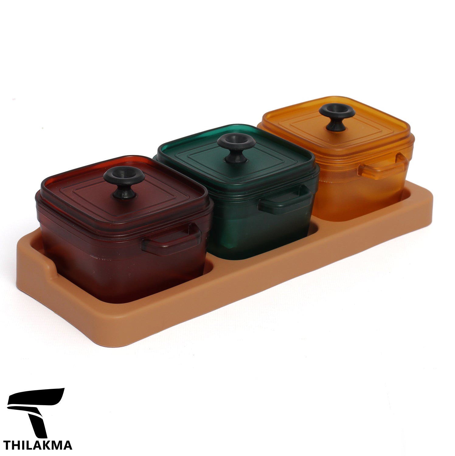 Seasoning Storage Containers With Spoon & Base