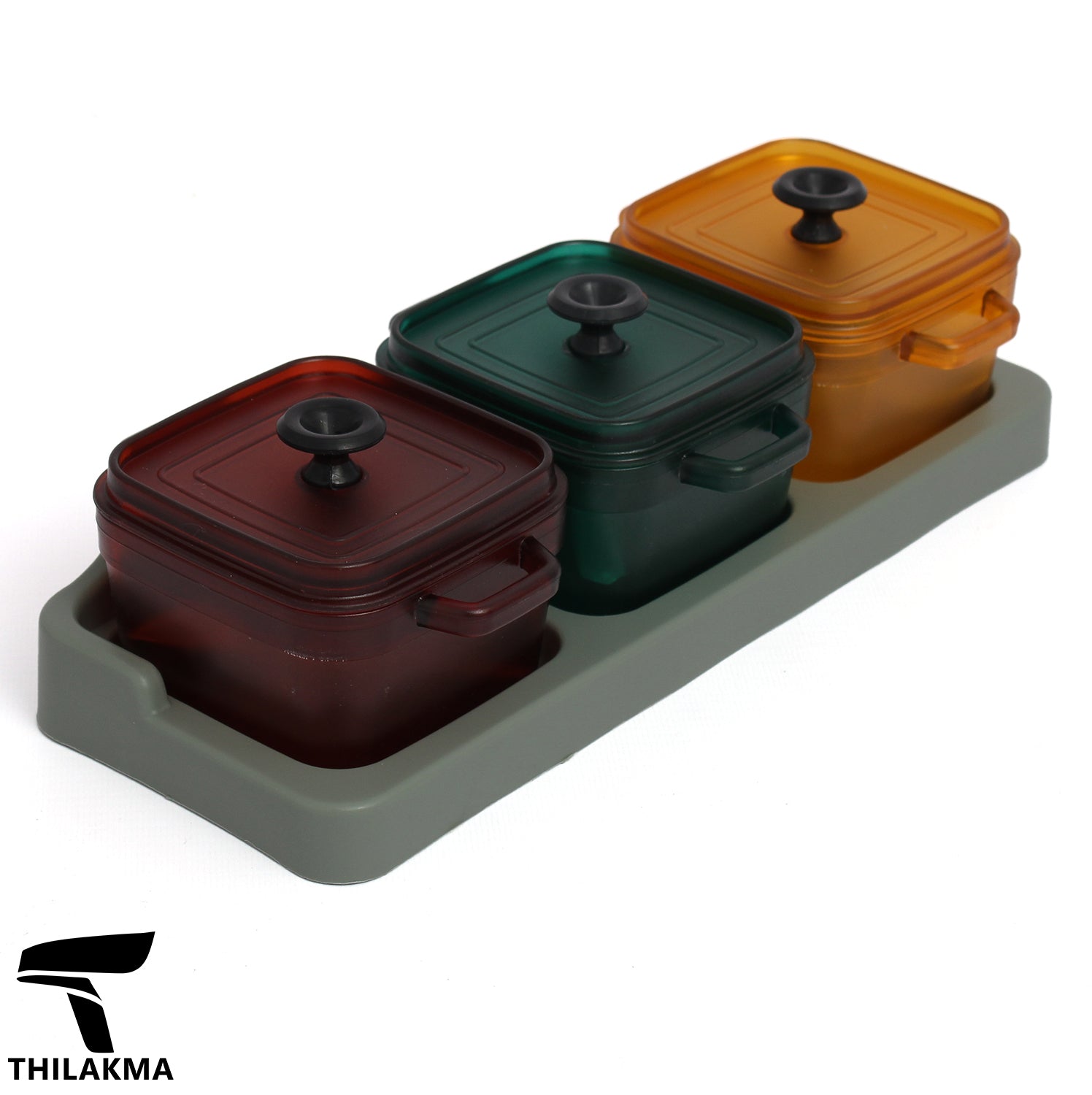 Seasoning Storage Containers With Spoon & Base