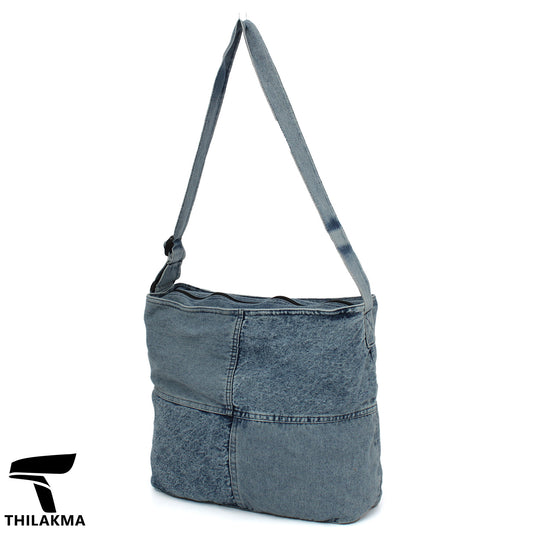 Denim Patchwork Tote Bag