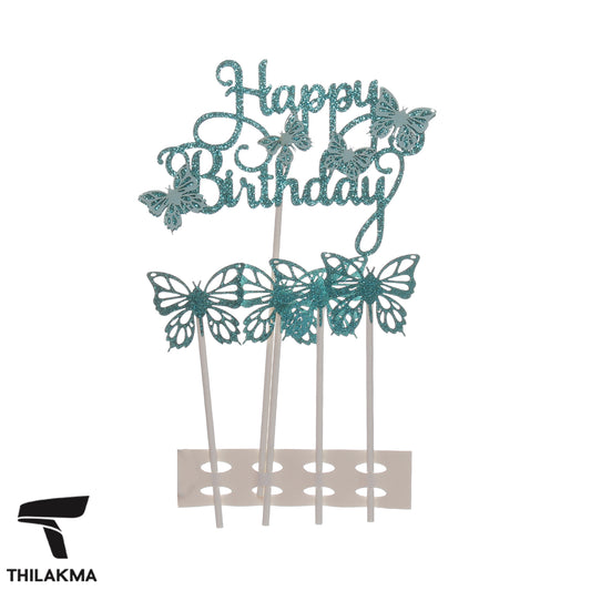 Butterfly Happy Birthday Toppers - 5Pcs
