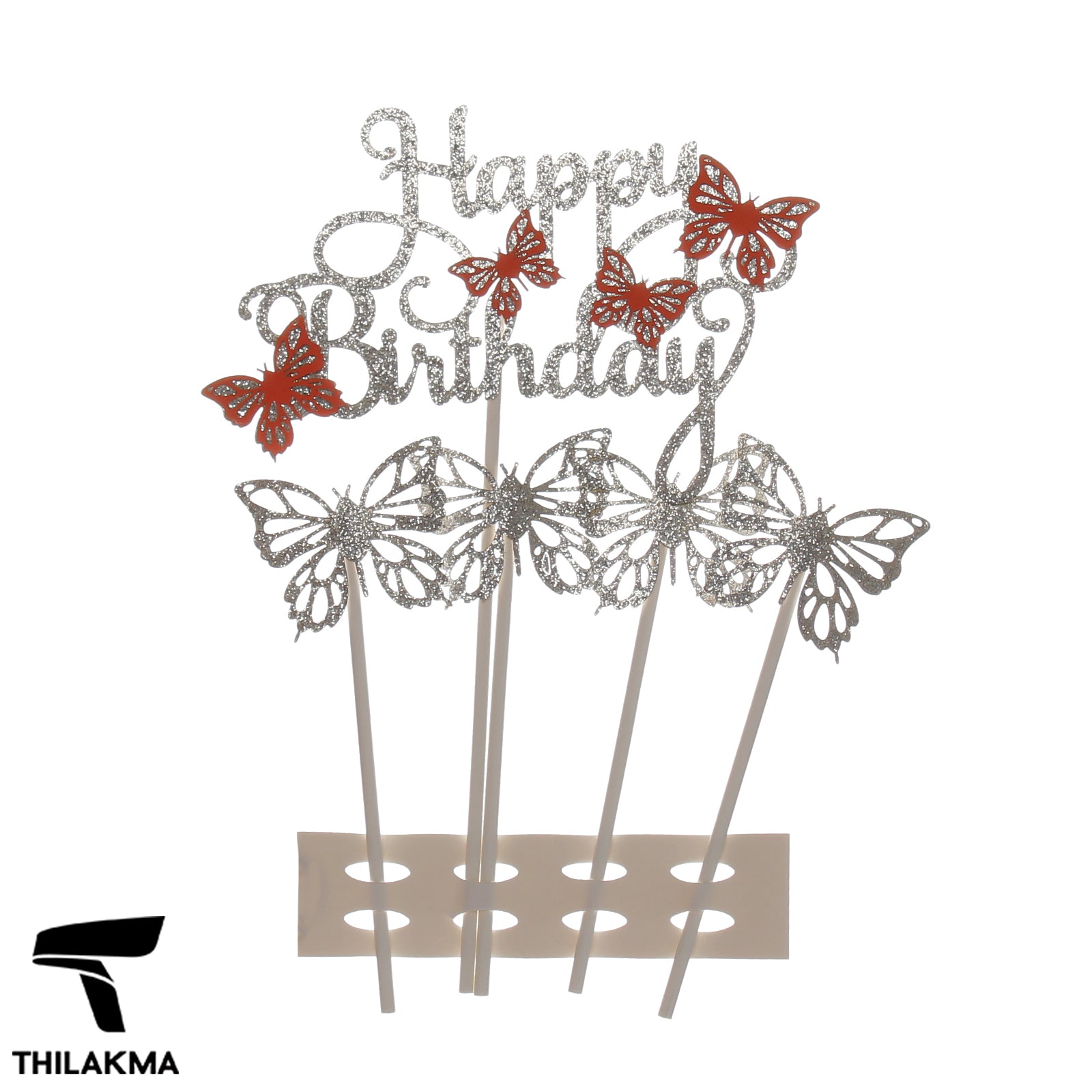 Butterfly Happy Birthday Toppers - 5Pcs