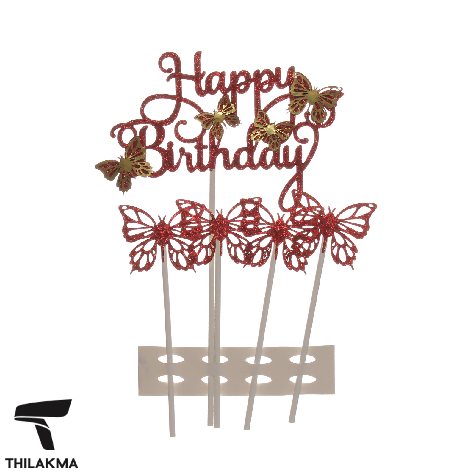 Butterfly Happy Birthday Toppers - 5Pcs