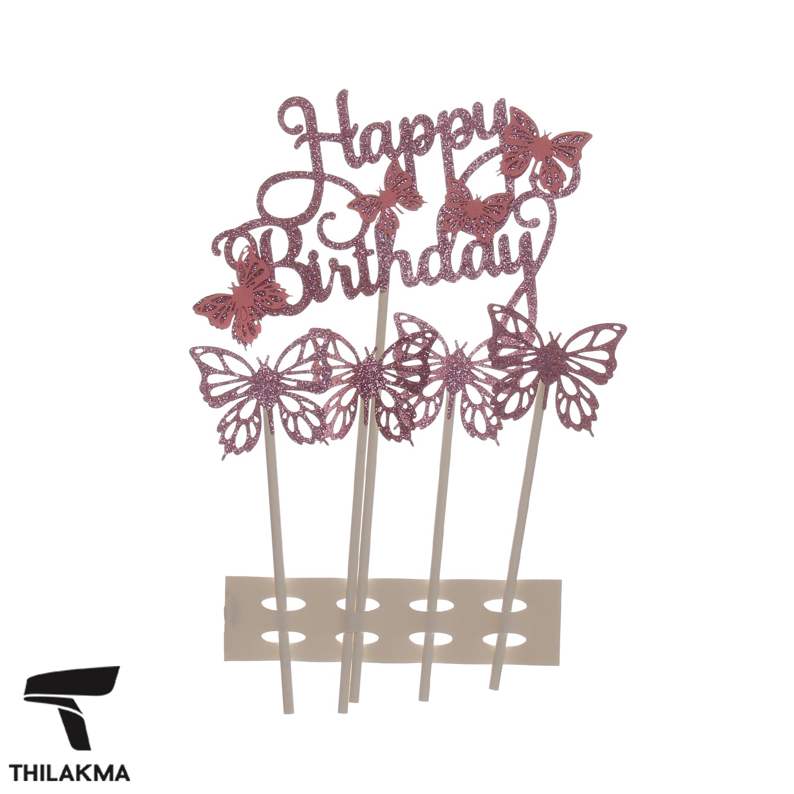 Butterfly Happy Birthday Toppers - 5Pcs