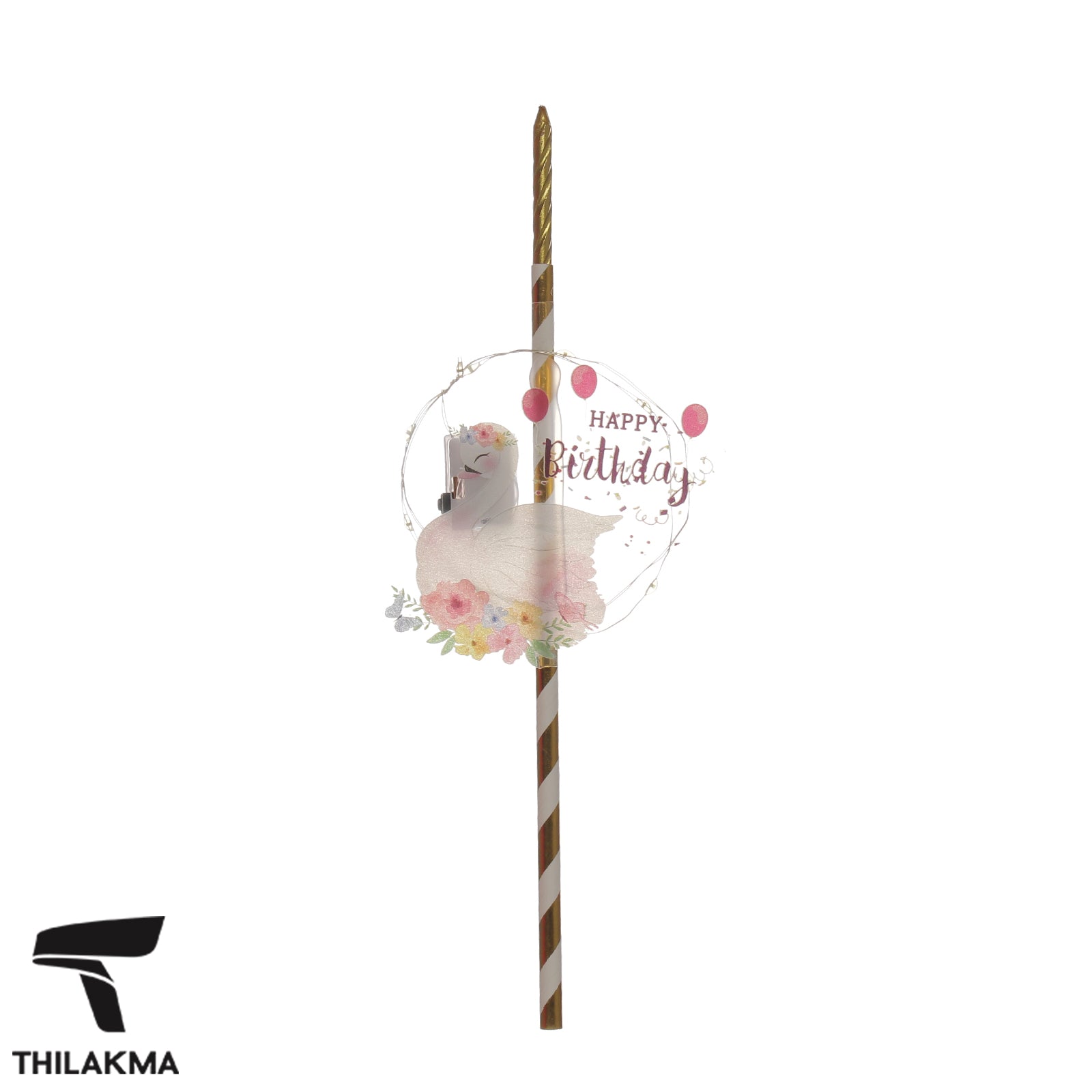 Light Up Swan Cake Candle & Topper