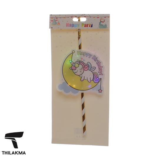 Light Up Unicorn Cake Candle & Topper